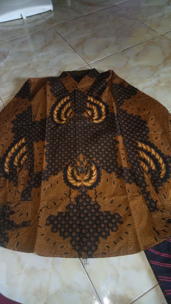 Manuk Peksi Merah Kemeja Batik Pria Slimfit Katun Primisima Full Furing