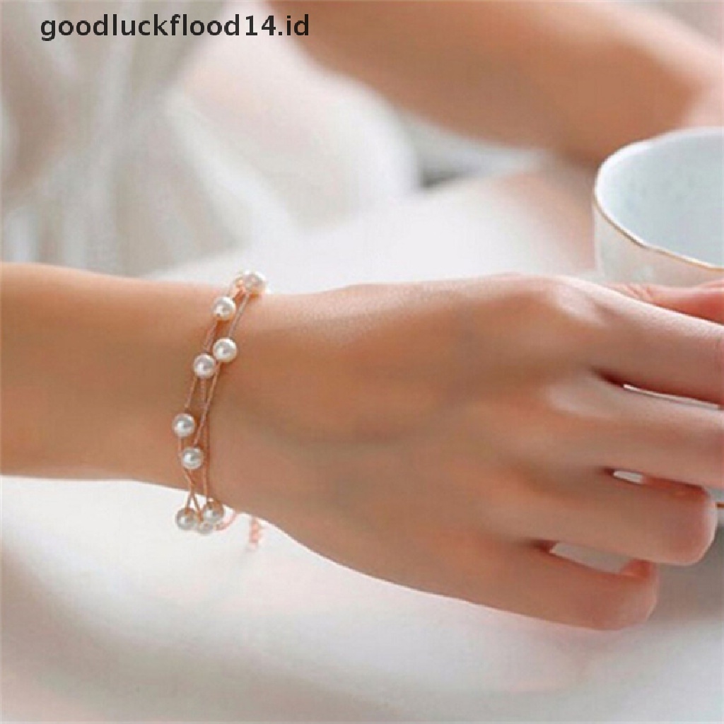 [OOID] Fashion Multilayer Pearl Necklace Earrings Bracelet Jewelry Set Wedding Bridal ID