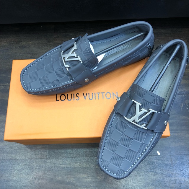 JUAL SEPATU LOAFERS PRIA FASHION KULIT ASLI BRANDED IMPORT MURAH MIRROR - LV LOU IS VUITTON - LV608