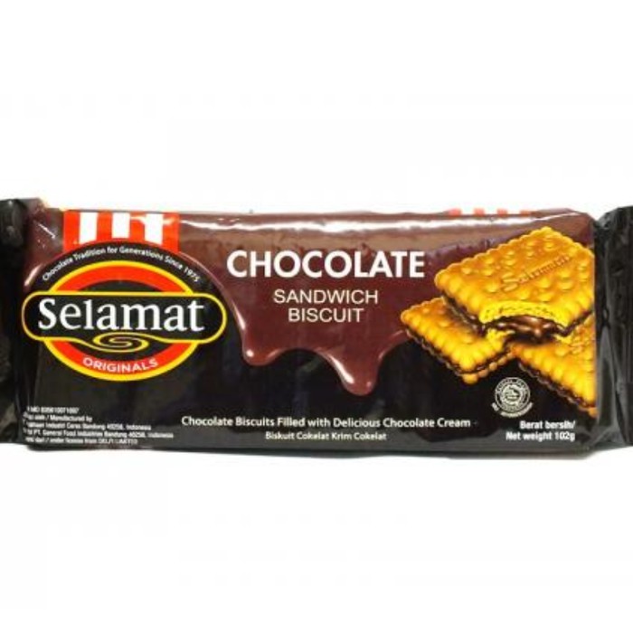 

Biskuit krim coklat Selamat golden chocolate sandwich biscuit 102g