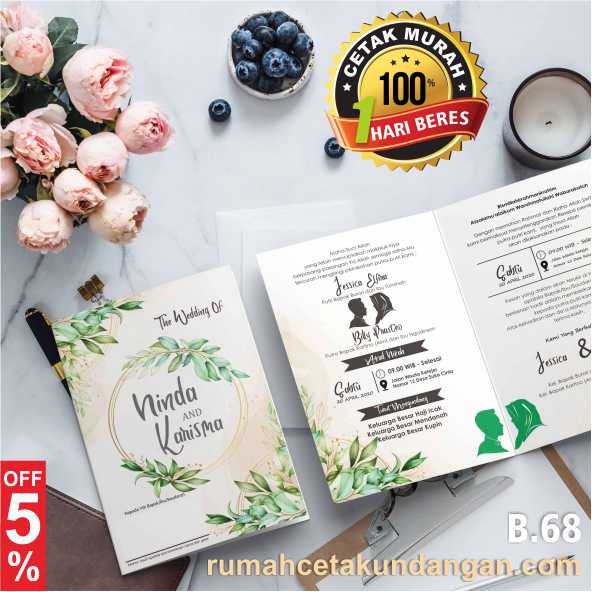 [B.68] CETAK UNDANGAN PERNIKAHAN MURAH, UNDANGAN CUSTOM, VINTAGE, RUSTIC, MODERN, ELEGANT, UNIK