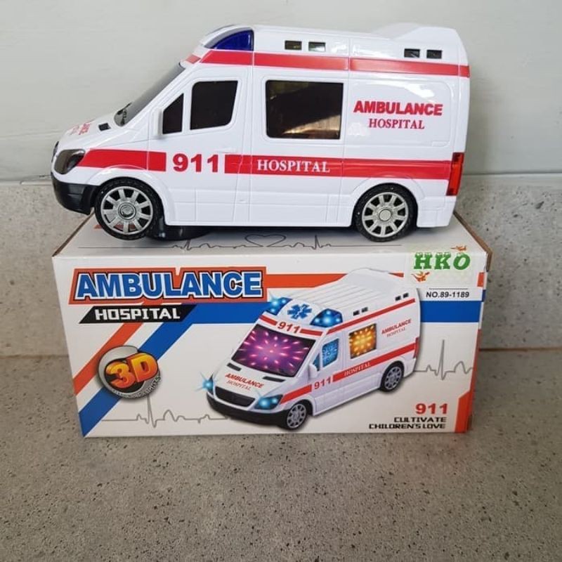 Mainan Mobil Ambulance Bump Go Baterai Ambulan Car Batre Anak Edukatif