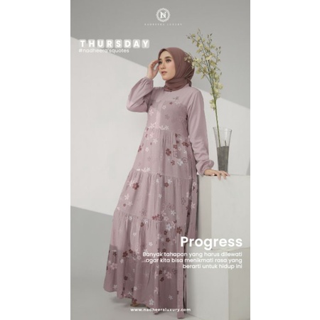 【READY】 Seira Dress / Siera Dress 100% ORIGINAL by Nadheera Luxury | Gamis Motif Bunga Simpel