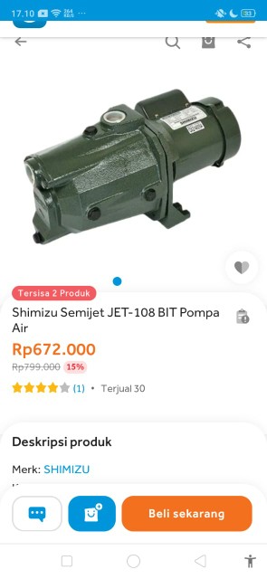 Pompa Air Shimizu Jet-108 (semi Jet Pump)