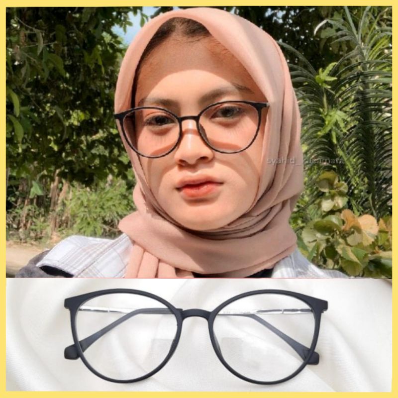 kacamata minus wanita frame cat Eye 8146 paket lensa photocromic dan blueray