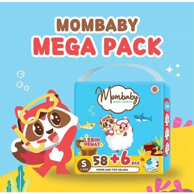 TERMURAH! Mombaby Mega Pack Pants S58+6/ M50+6/ L42+6/ XL36+6 /XXL32+6