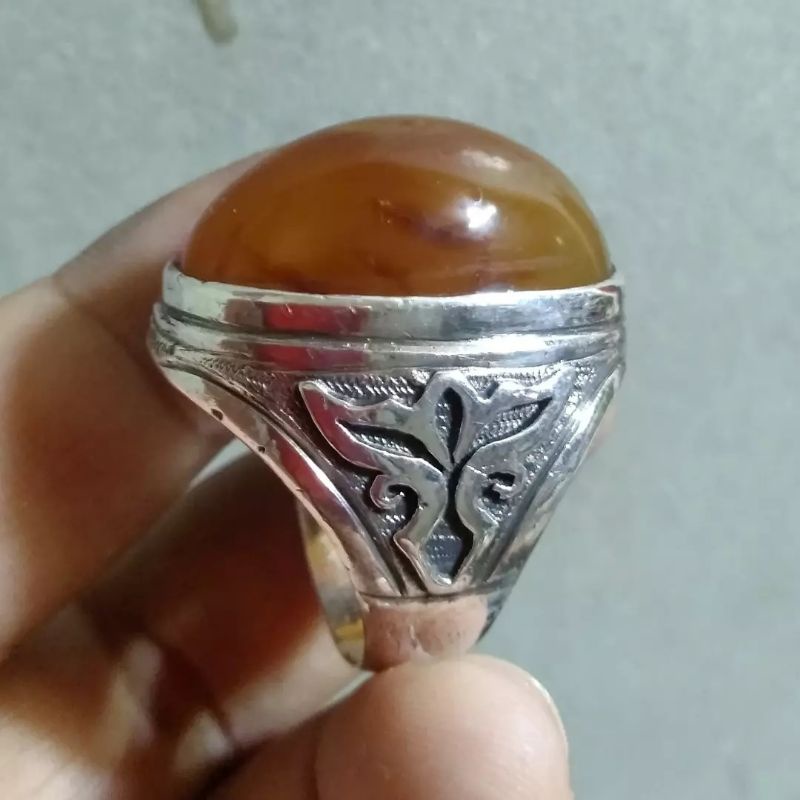Cincin Pria Akik Yaman Ring Perak Silver 925