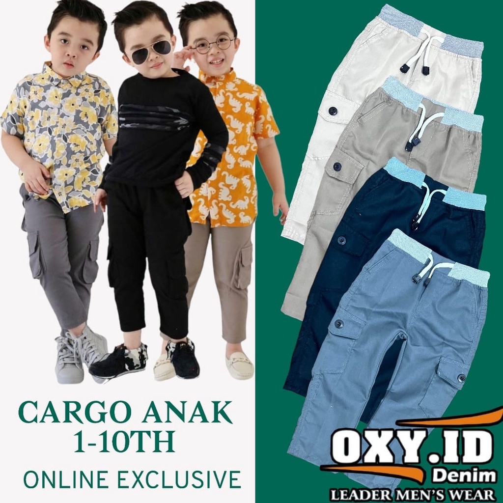 Celana Cargo Panjang Anak usia 1-10th Cargo panjang anak Unisex cowo cewe