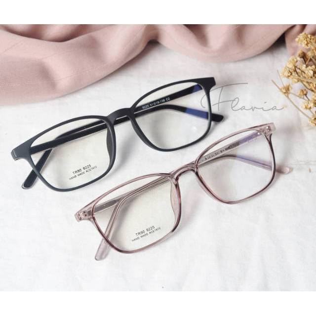 Flavia Eyewear - Kacamata Dominic Square Plastic (custom minus, photochromic, blueray, bluechromic dan photobrown)