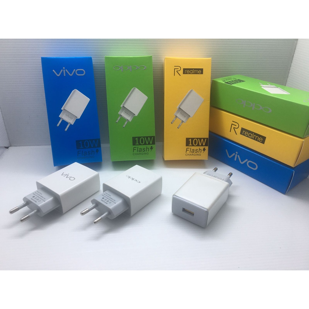 kepala charger oppo , batok realme , travel adaptor vivo , charger oppo , vivo dan realme Adapter Realme 10W Flash Charging