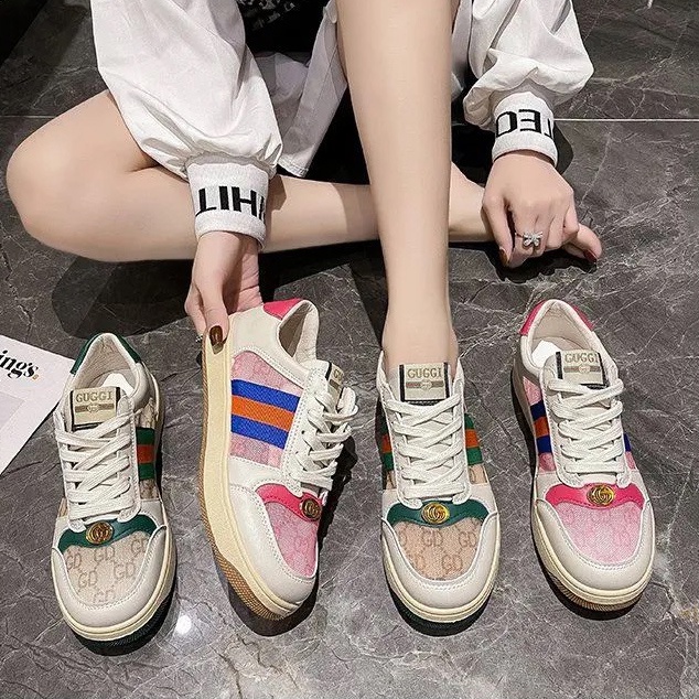 Sepatu Cewek Tali Trendy Kekinian Terbaru Modis Dipakai Sneaker Cewe Korean Style Sepatu Wanita Sneakers Import