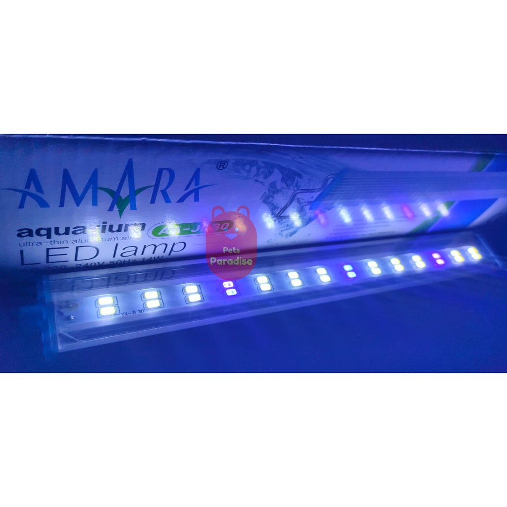 LAMPU AQUARIUM AQUASCAPE 30-40CM AMARA JD-30 14WATT PUTIH BIRU