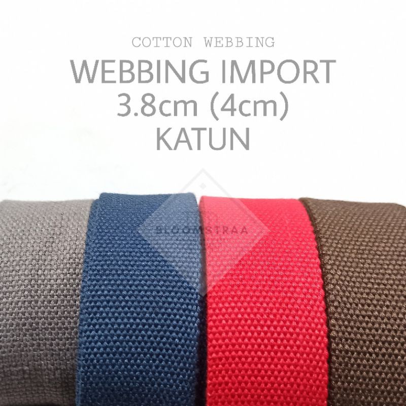 Roll Webbing Katun Import 38mm Tali Tas Katun 3.8cm impor 38 mm 50yard