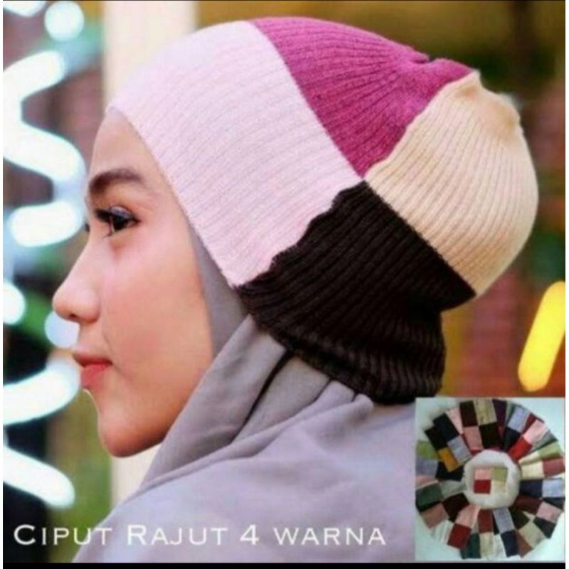 CIPUT RAJUT BANDANA / CIPUT RAJUT 4 WARNA / INER BANDANA DALAMAN HIJAB