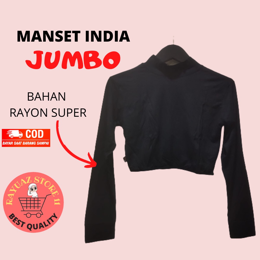 Manset India Jumbo Crop top Turtleneck Bahan Rayon Super