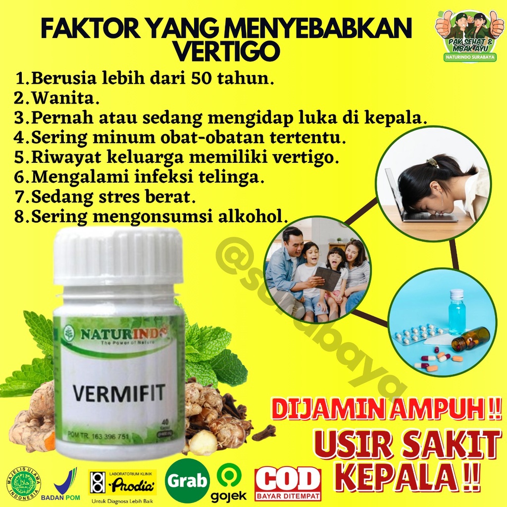 Obat Herbal Sakit Kepala Ampuh Obat Vertigo Alami Migrain Herbal Obat Migrain Ampuh Jamu Sakit Kepala Sebelah Obat Mumet Pusing berputar Tradisional Ampuh Obat sakit kepala vertigo migrain pusing berputar menahun migren sebelah VERMIFIT NATURINDO Surabaya-4