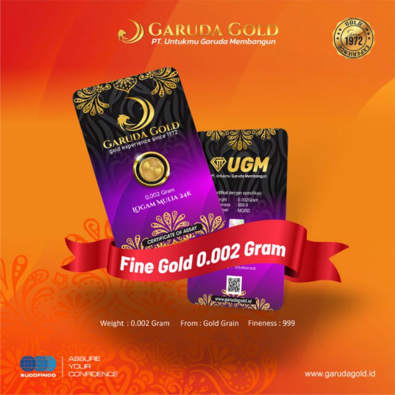 mini gold 0.002gr Emas 24 karat asli original garuda gold logam mulia