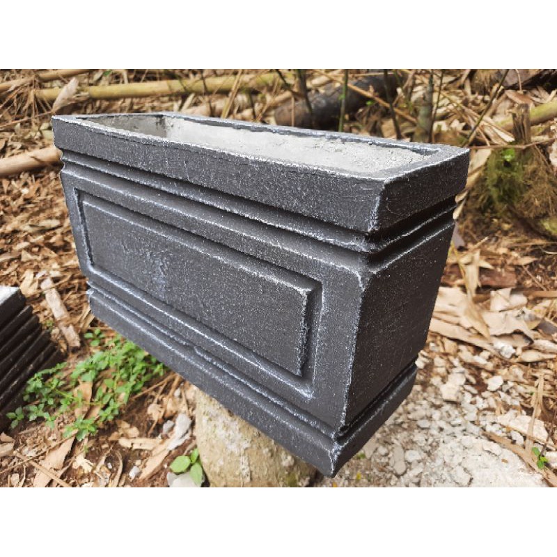 pot batu persegi panjang ukuran 40x15x25 pot panjang minimalis