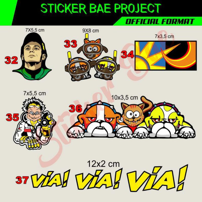 stiker motor dan helm valentino rossi part 4