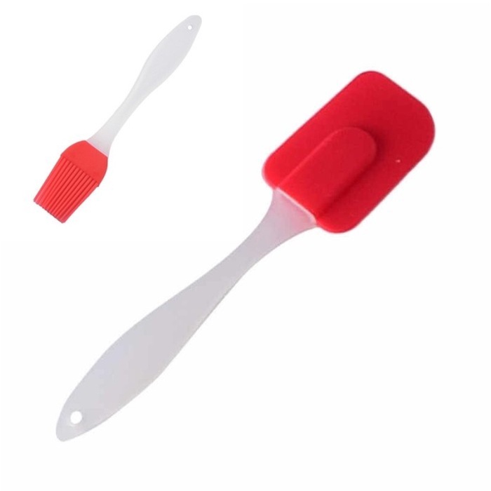 Spatula Silikon + Kuas Silikon Mentega Kue Roti Serbaguna Silicone