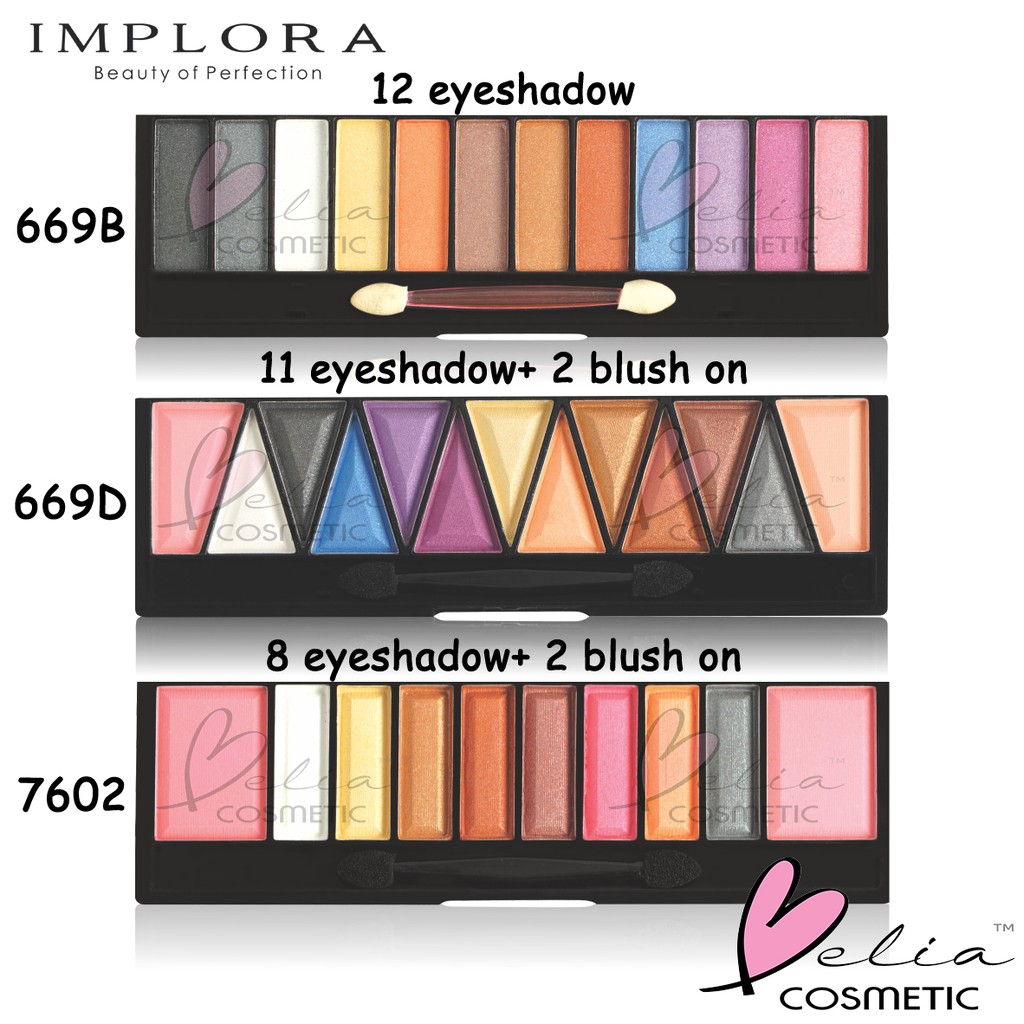 ❤ BELIA ❤ Implora (✔️BPOM) Eyeshadow Pallete + Blush On ( palet eye shadow ) Palette