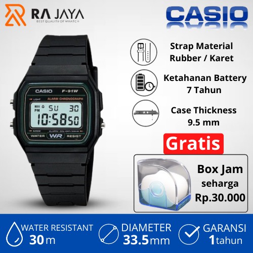CASIO Jam Tangan Casio Pria General Digital Man F-91W-3DG / F91W / F91W3
