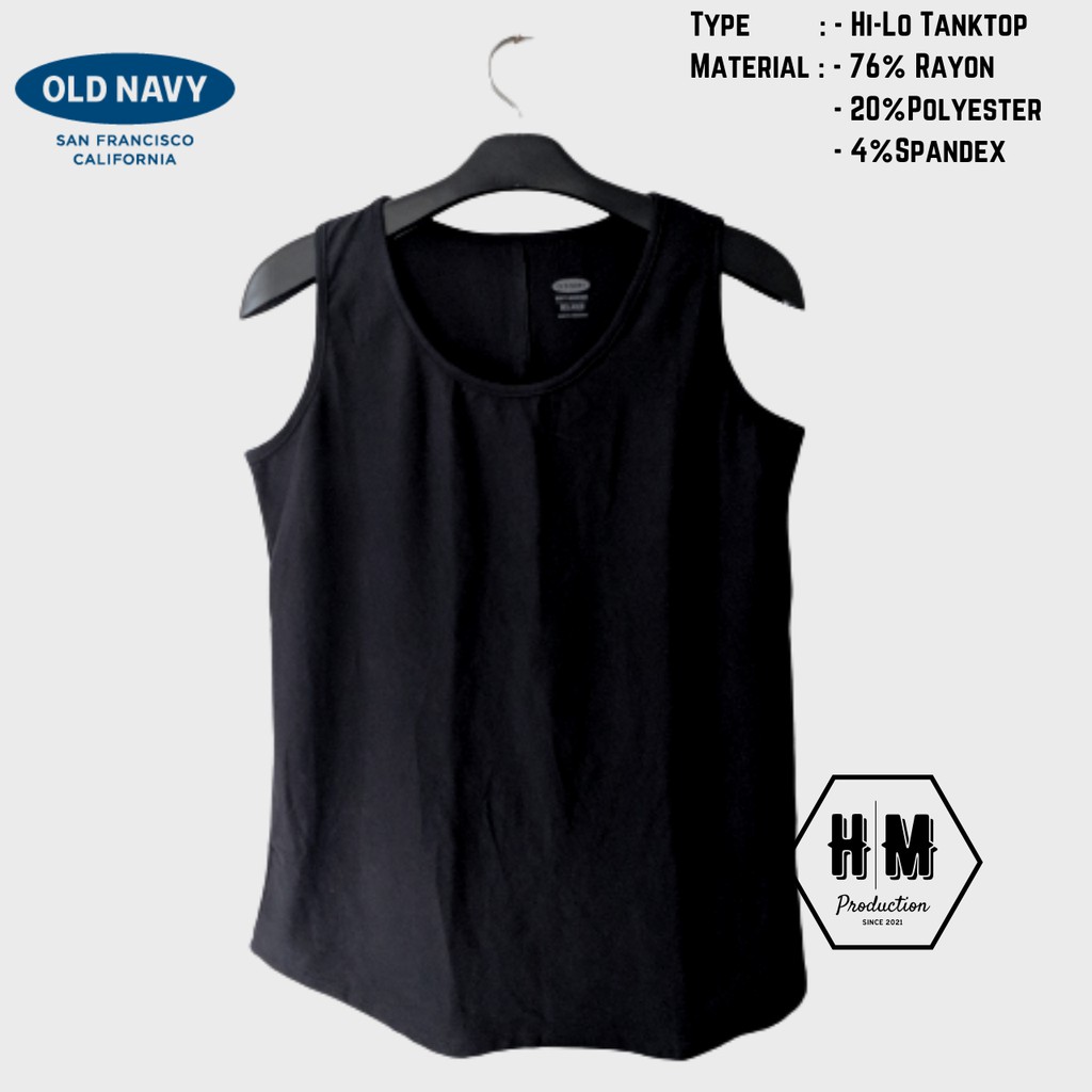 Tank Top Wanita Polos Tali Besar Rayon Polyester - Tangtop Jumbo - Tanktop Old navy - Tengtop Import-Hitam