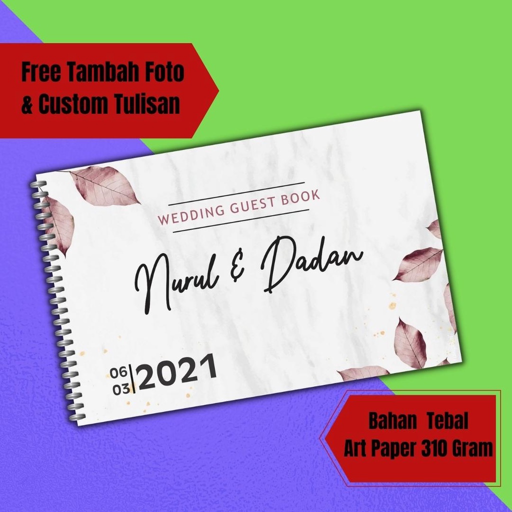 

Buku Tamu Pernikahan Custom Unik Aesthetic Tebal Premium Terbaru