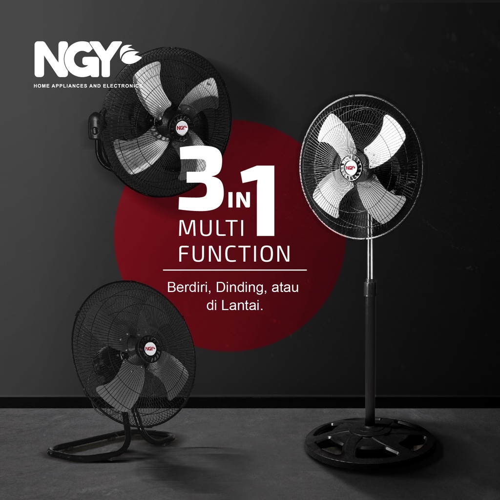 Nagoya Stand Fan Tornado 3in1 / Kipas Angin Berdiri Dinding duduk 18 inch | NG-1803SF NAGOYA