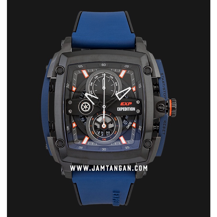 Expedition E 3008 MC RIPBABU Chronograph Black Dial Blue Rubber Strap