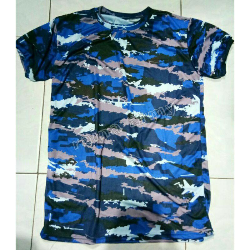 Koas Loreng TNI AU Bahan Dryfit Dry Fit # Kaos Dryfit Loreng Lebanon