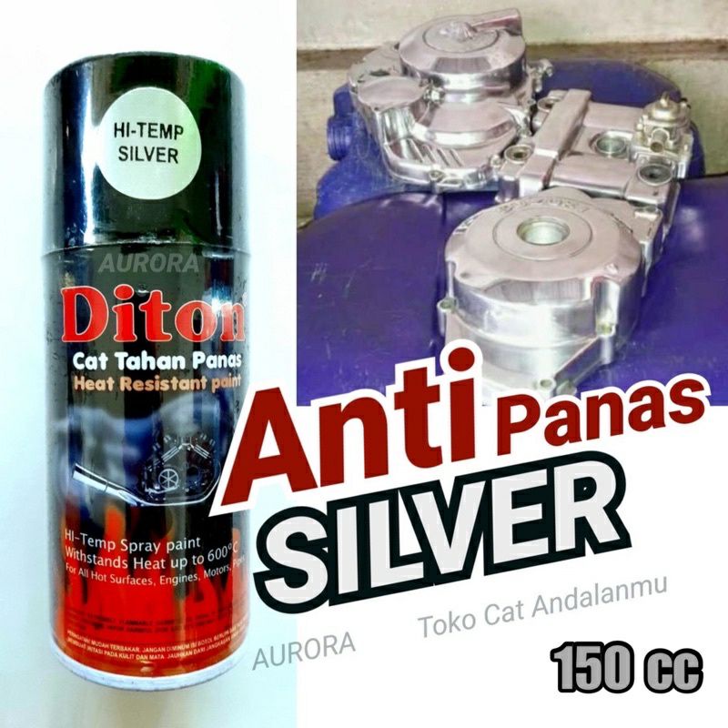 Pilox Pilok Diton Hi Temp Silver ANTI PANAS 150 ml Pilok Hi Temp Utk Knalpot Mesin