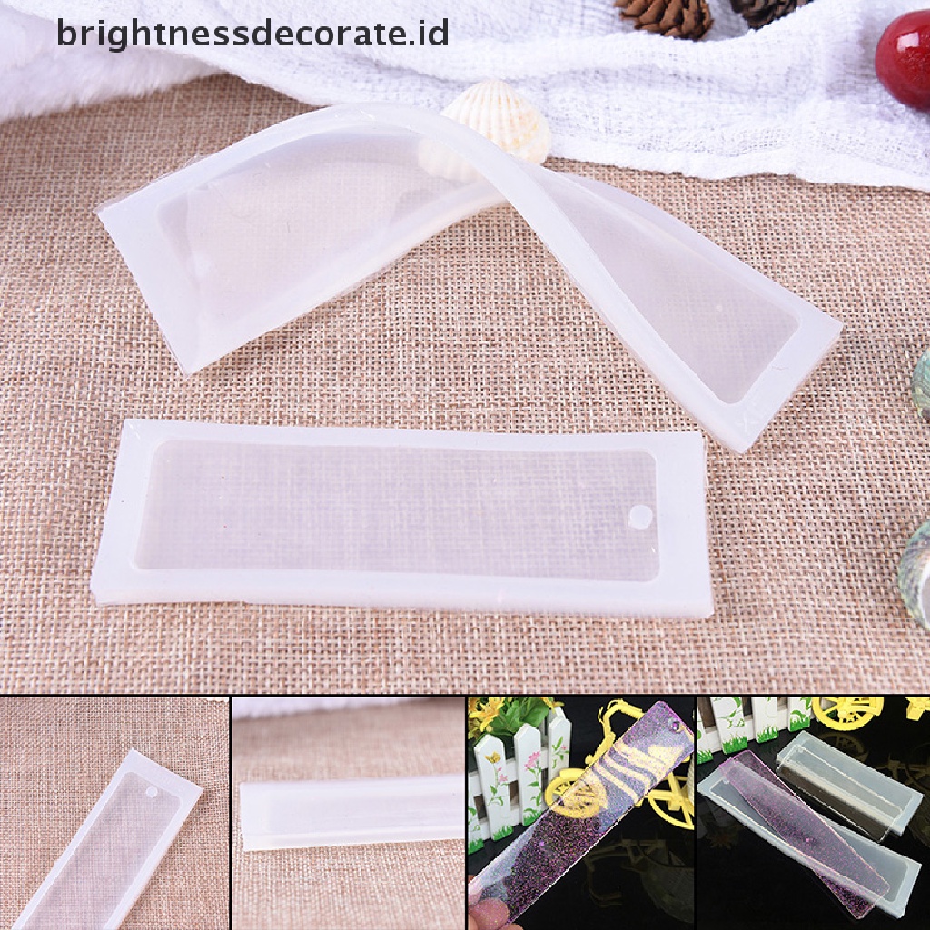 Cetakan Epoxy Resin Bentuk Persegi Panjang Bahan Silikon Warna Putih Untuk Penanda Buku