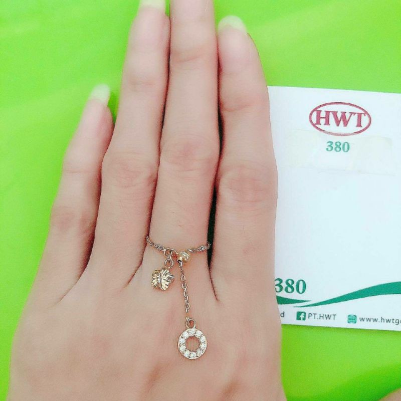 Cincin serut bulat flower HWT kadar 375