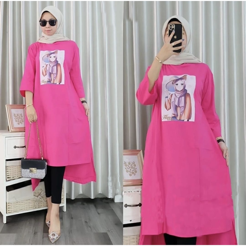 LONG TUNIK FITRI FASHION PAKAIAN WANITA ATASAN DRESS TUNIK BABYTERRY MR