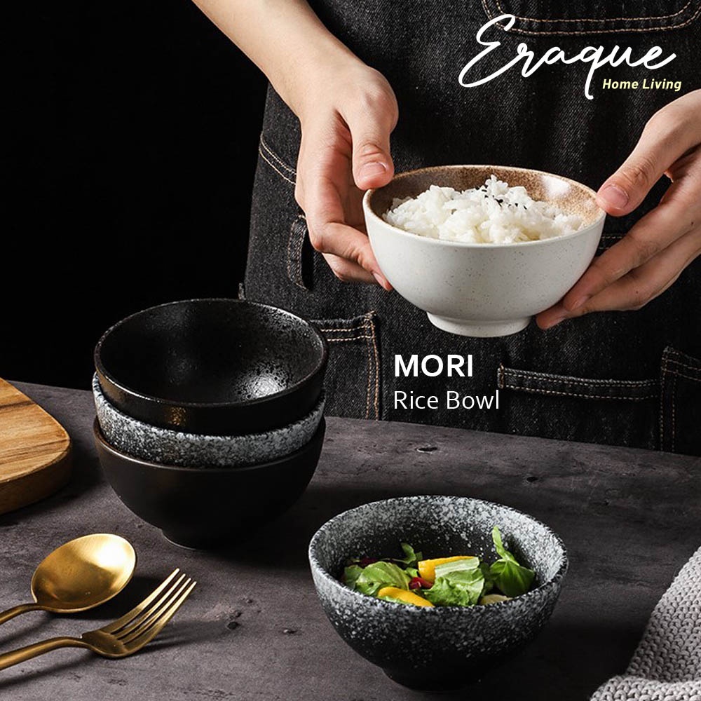 Mori Japanese Rice Bowl / Mangkok Mangkuk Nasi Sop Keramik Jepang Korea Rustic Unik Aesthetic / Japa