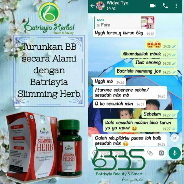 Slimming herbal batrisyia Pelangsing alami aman solusi perut buncit membakar lemak menurunkan BB