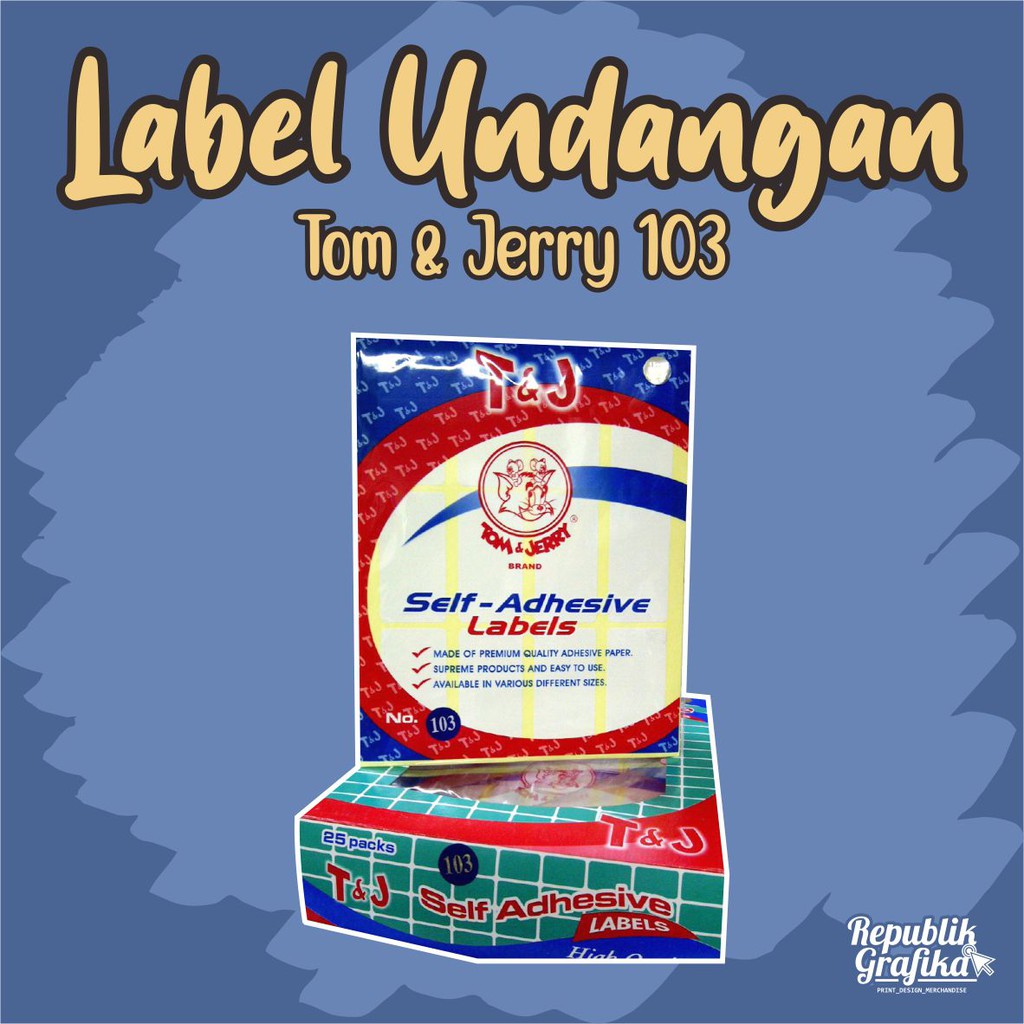 LABEL NAMA - MERK  TOM AND JERRY - UNTUK NAMA UNDANGAN DLL - NO 103 - POLOS - 1 PAK