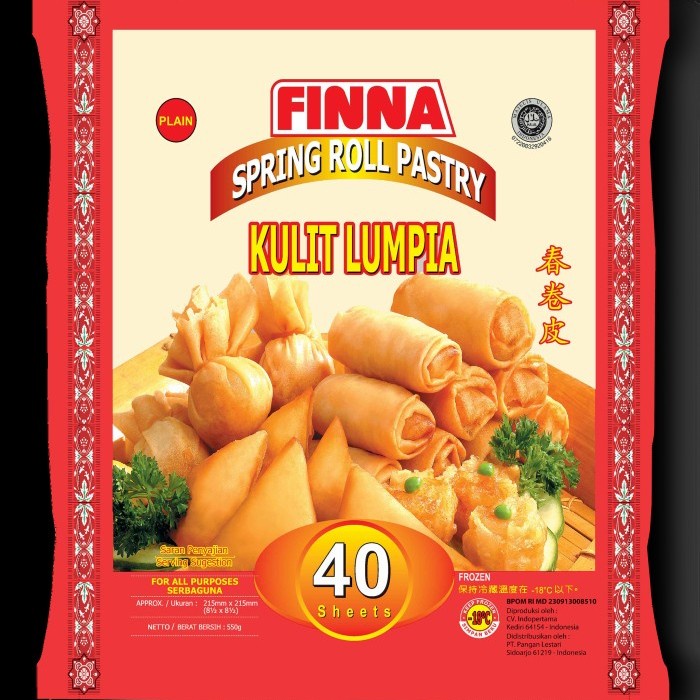 KULIT LUMPIA / PANGSIT FINNA 215MM ISI 40LBR HALAL