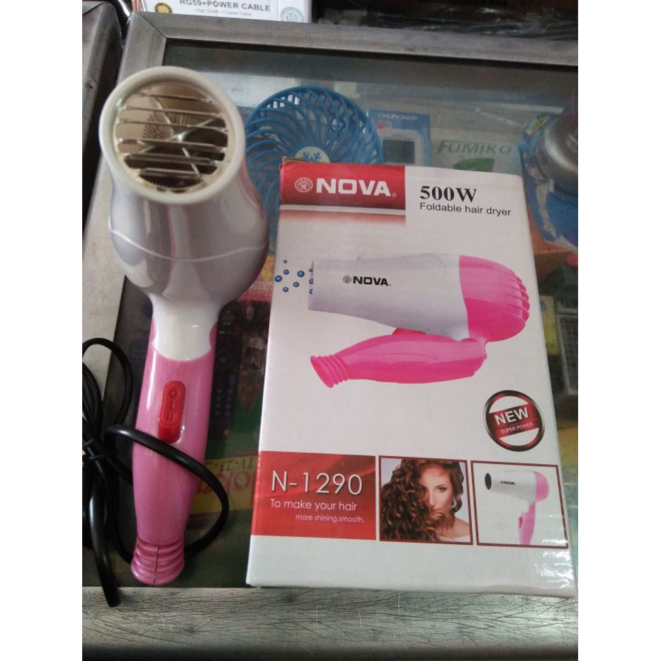 SM- Hairdryer Foldable NEW NOVA N-1290 500W &amp; Hairdryer Lipat &amp; Pengering