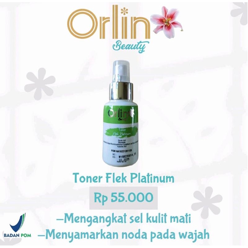 Toner flek, toner untuk wajah flek, toner orlin, toer untuk cerahkan wajah