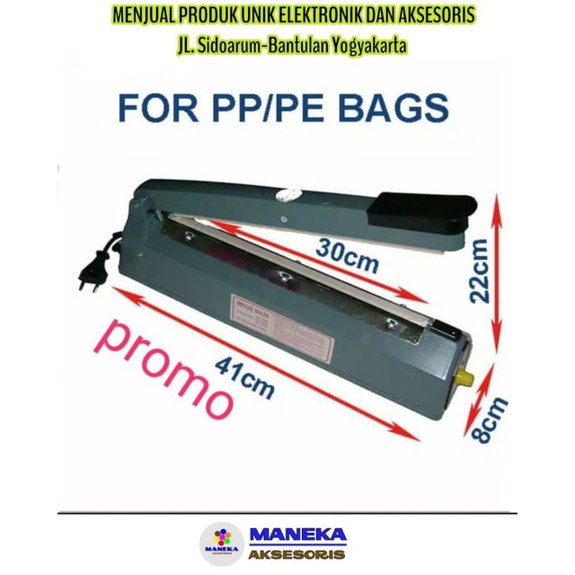 Impulse Sealer Alat Press Perekat Plastik 20 CM / 30 CM LAS Bungkus Mika Snack Makanan Teh Pakan bur