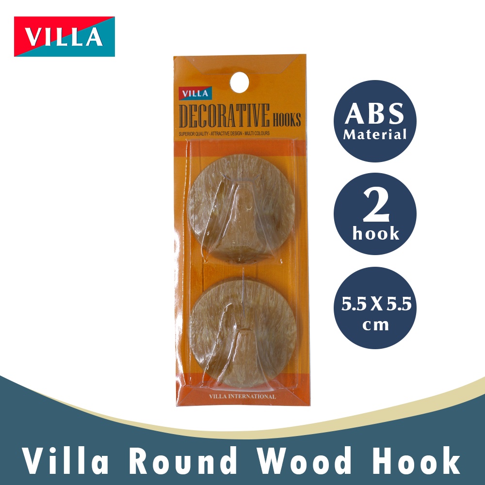 Ktmstore Villa Round wood Hook Gantungan baju Kail Unik Tempel Kuat 2201-2012