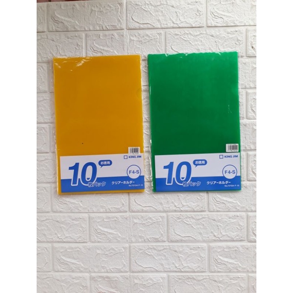 

KING JIM Kingjim Clear Sleeve F4-S 737GA F-10 Ukuran F4 isi 10 Sheets