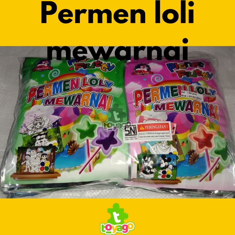 Permen Loly Mewarnai Planet Frutty Isi 20 pcs Grosir Murah