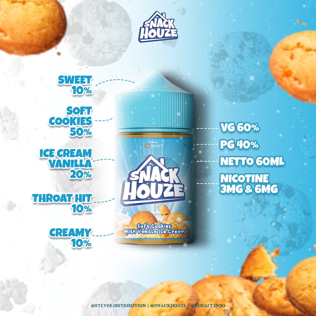 SNACK HOUZE 60ML SOFT COOKIES W/ ICE CREAM