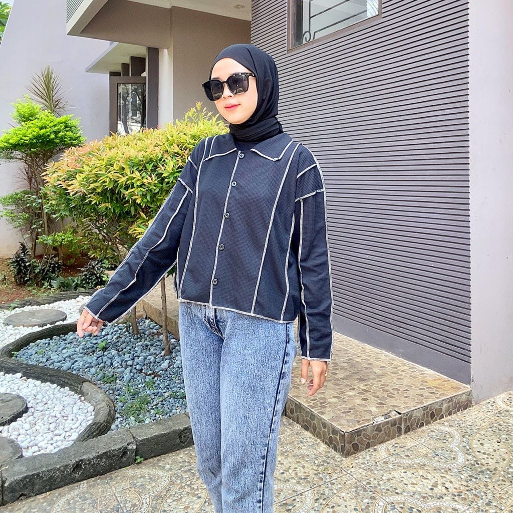 BEFAST - ZEC Atasan Wanita THALIA / Hanara Top RIB / Blouse Kekinian 2021 / Blouse Wanita Viral Di TikTok / Blouse Lengan Panjang OOTD Wanita Hits