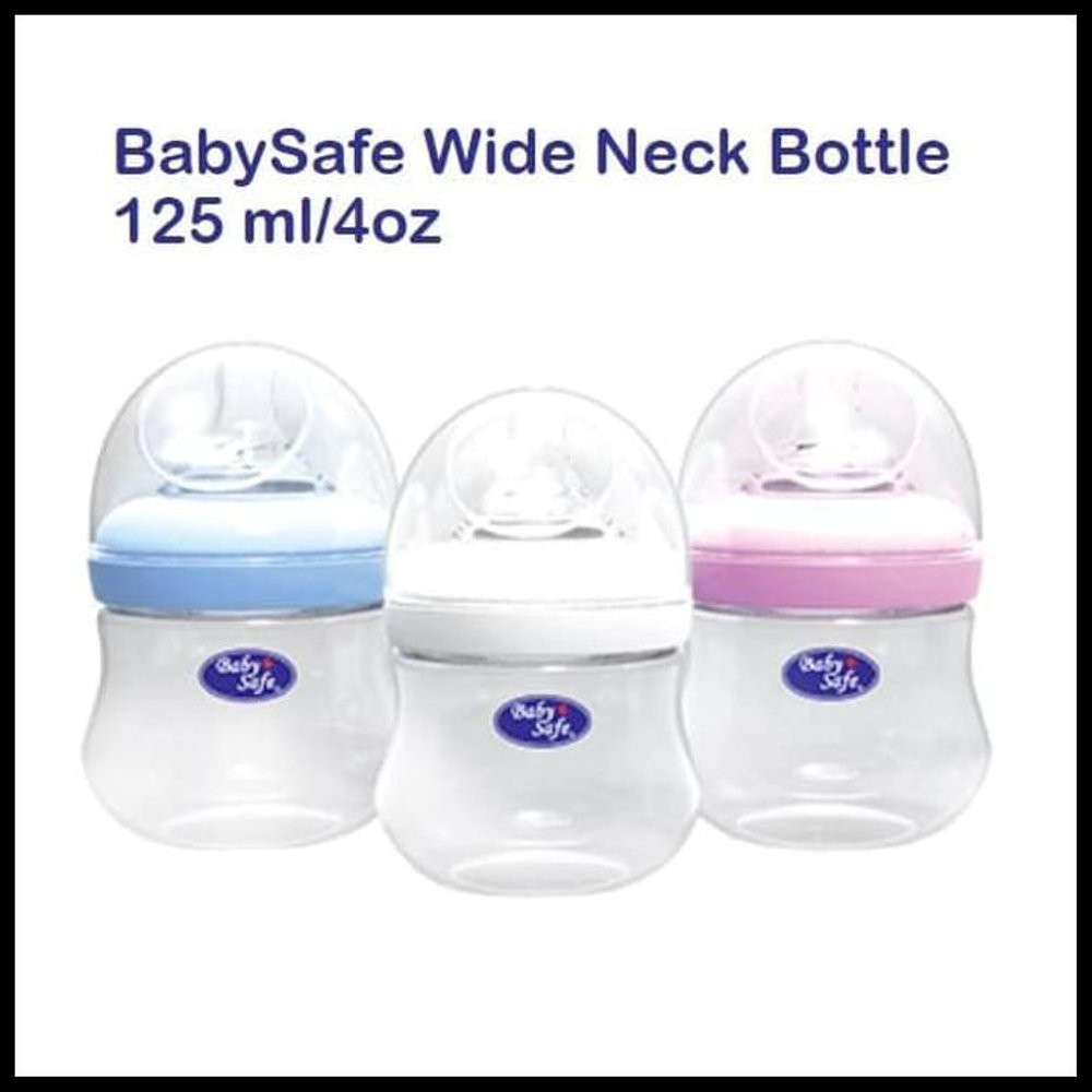 BABY SAFE - WIDE NECK BOTTLE 0M+ 125 &amp; 250 ML / BOTOL BAYI MILK  FLOW SYSTEM / WN001 WN002