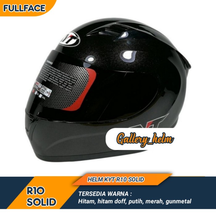 HELM KYT R10 HITAM SOLID GLOSSY | HELM KYT FULL FACE