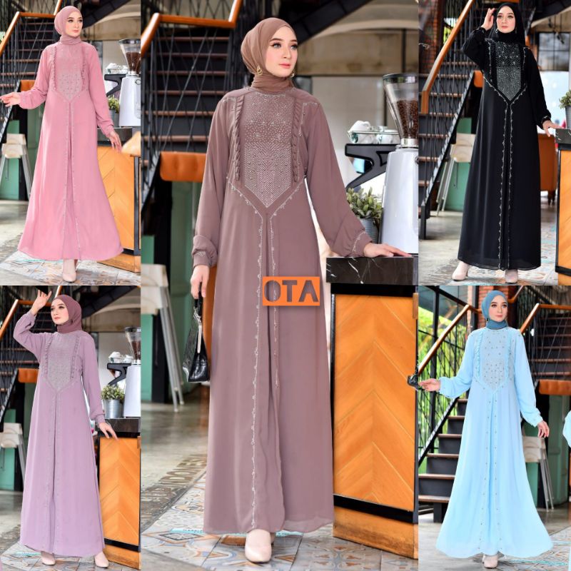 PB // GAMIS ABAYA MARYAM MAXI DRESS BORDIR PAYET CERUTY BABYDOLL PREMIUM  DRESS PESTA KONDANGAN TERB